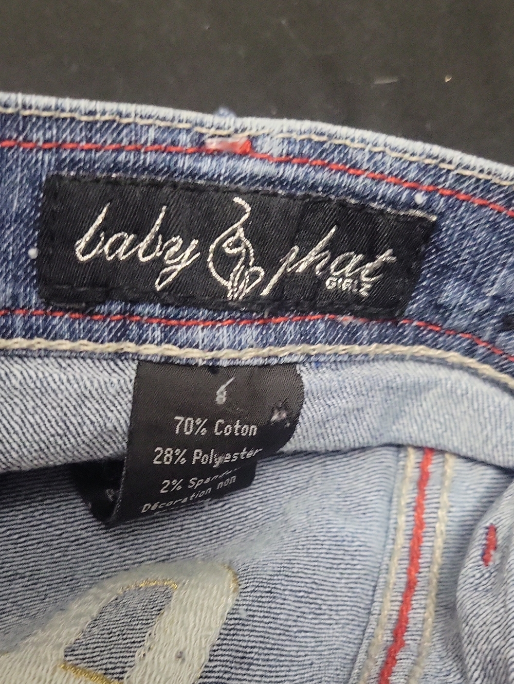 Vintage Y2K Baby Phat Size 6 Girlz Asymmetrical Acid Wash Denim Mini Skirt - Picture 6 of 7